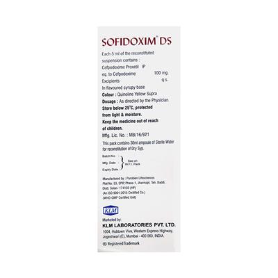 SOFIDOXIM DS 12g Suspension 30ml - Bacterial Infections-Cep