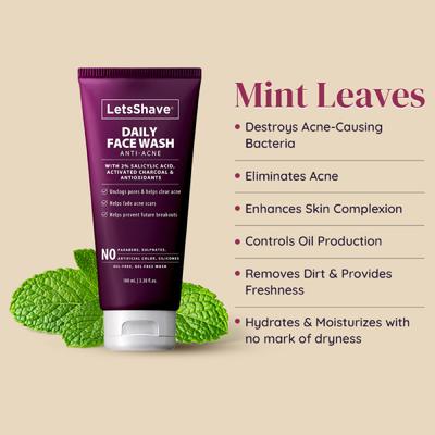 LetsShave Anti Acne Daily Face Wash 100 ml - Face Washes