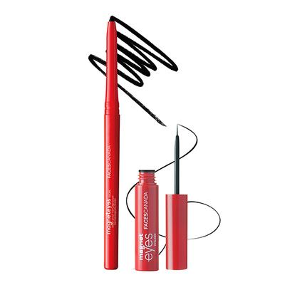Faces Canada Eye Combo - Magnet eyes Kajal + Magnet Eyes Eyeliner (0.35gm + 3.5ml) 1's - Kajal & Kohls