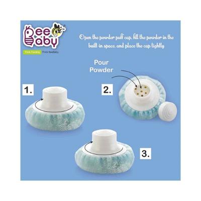 Beebaby Premium Powder Puff with Container for Baby 0M + (Blue) 1's - Baby Powder