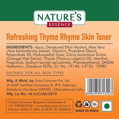 Nature's Essence Refreshing Thyme Rhyme Skin Toner 200 ml - Toners
