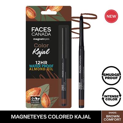 Faces Canada Magneteyes Color Kajal 12hr WaterProof Almond Oil Brown Comfort 03 0.30gm - Eyeliners