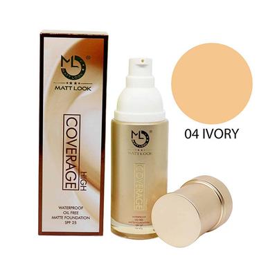 Matt Look High Coverage Waterproof Oil Free Matte Foundation SPF 25, Ivory 45 gm - Foundation