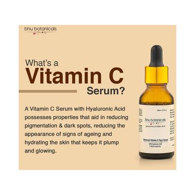 bhu botanicals Advanced Vitamin C Face Serumwith Hyaluronic Acid and Witch Hazel Extract 30 ml - Face Serum