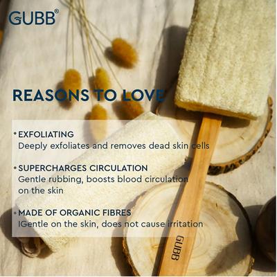 GUBB Natural Loofah Brush With Detachable Handle 120 gm - Scrubs & Exfoliants