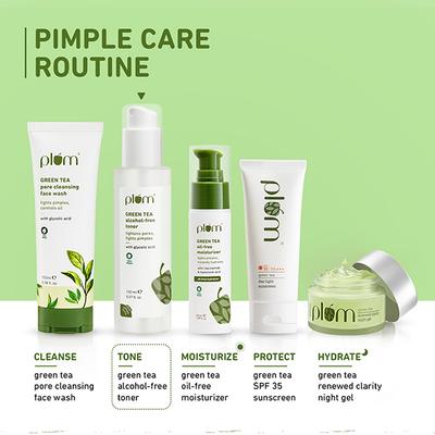 Plum Green Tea Alcohol-Free Face Toner for Oily, Acne-Prone Skin Glycolic Acid Fights Pimples 150 ml - Toners