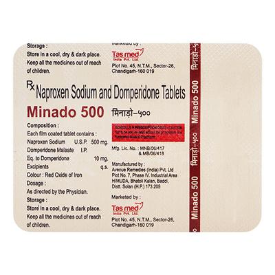 MINADO 500mg Tablet 10's - Pain relief-Nsa