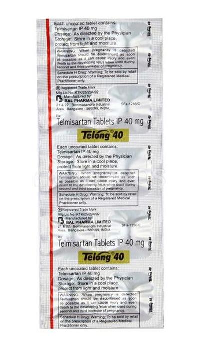 Telong 40mg Tablet 10'S - Hypertension-Ang