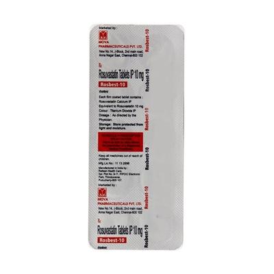 Rosbest 10mg Tablet 10'S - High Cholesterol-Dys