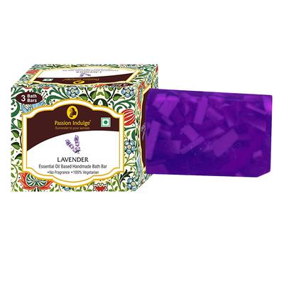 Passion Indulge LAVENDER Handmade Bath Bar Soap - 100GM Each ( PACK OF 3 ) - Soaps