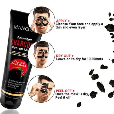 Mancode Activated Charcoal Peel Off Mask 100 ml - Masks & Peels