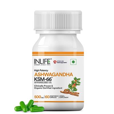 INLIFE High Potency Ashwagandha KSM-66 500mg Capsules 60's - Sexual Care
