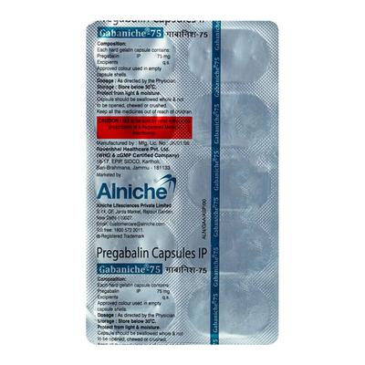 GABANICHE 75 Capsule 10's - Neuropathic Pain-Dru