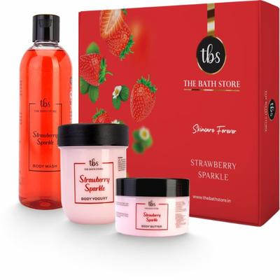 The Bath Store Strawberry Sparkle Combo (Body Butter 200gm + Body Wash 300ml + Body Yogurt 200gm) 1's - Creams/Oils/Lotions