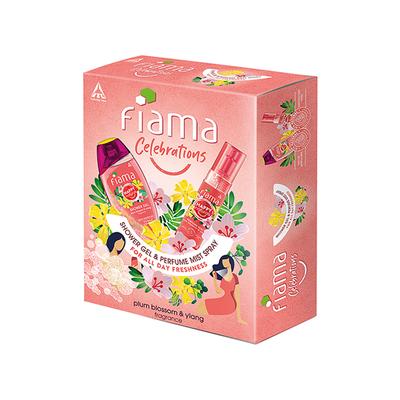 Fiama Combo Pack Happy Naturals Plum Blossom and Ylang Shower Gel 250ml & Perfume Mist 120ml 1's - Shower Gels & Body Wash