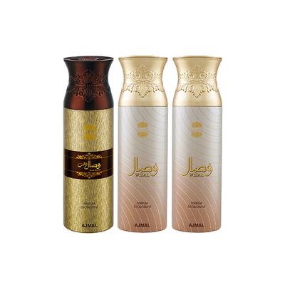Ajmal Wisal Dahab Wisal Deo Wisal Deodorant Spray (Pack of 3) 200 ml - Perfumes (Edt/Edp)