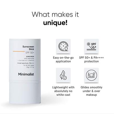 Minimalist Spf 50 Sunscreen Stick With Broad Spectrum Spf 50 20 gm - Face Sunscreen