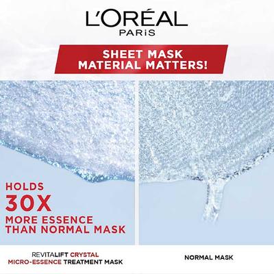 L'Oreal Paris Revitalift Crystal Micro - Essence Sheet Mask Pack of 5 Combo 125 gm - Sheet Masks