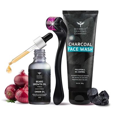Bombay Shaving Company Beard Growth Onion Oil 30 ml + Charcoal Face Wash 100 gm - Face Wash & Cleansers