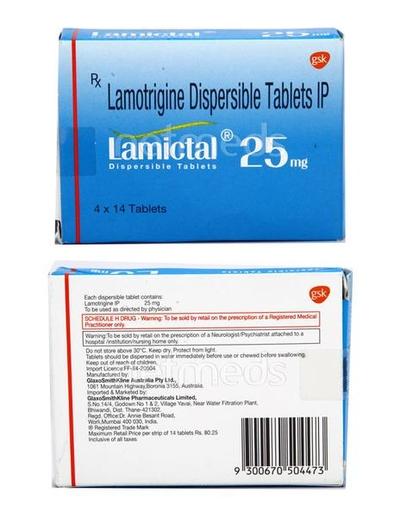 Lamictal DT 25mg Tablet 14'S - Epilepsy/Convulsion-Ant
