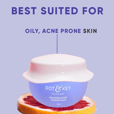Dot & Key AHA Exfoliating Sleeping Mask Lactic + Hyaluronic 25 ml - Masks & Peels