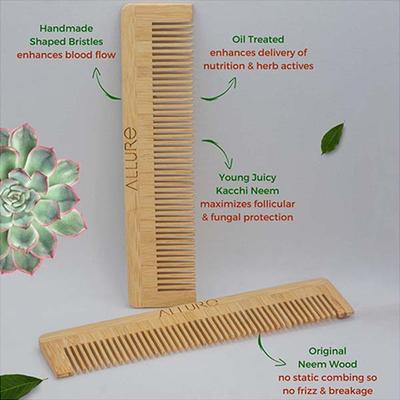 Allure Bamboo Comb (CB-02) 2's - Hair Combs