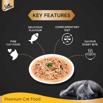 Sheba Fine Food for Cats - Tuna Pumpkin & Carrot in Gravy (Pack of 70 gm x 24) 1's - Petfood