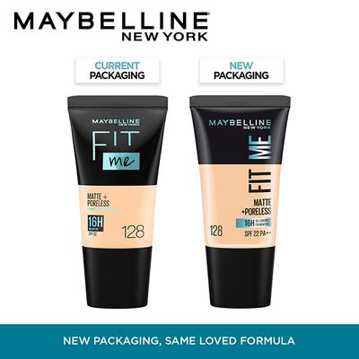 Maybelline New York Fit Me Matte+Poreless Liquid Foundation Tube, 128 , SPF 22, 18ml - Foundation