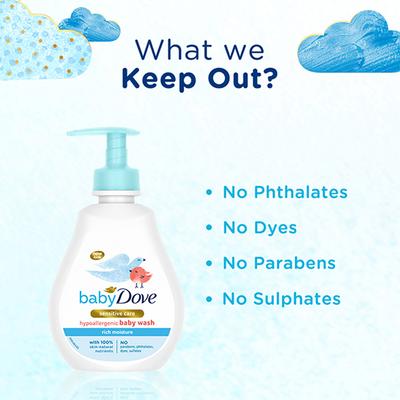 Baby Dove Rich Moisture Hypoallergenic Body Wash 200 ml - Creams, Lotions & Oils