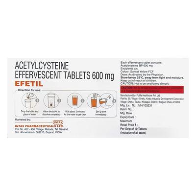 EFETIL 600MG SUGAR FREE ORANGE FLAVOUR Effervescent Tablet 10's - Cough And Cold-Cou