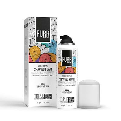 FURR By Pee Safe Moisturizing Shaving Foam for Women For Sensitive Skin With Anti Bacterial Properties Enriched with Aloe vera, Vitamin E and Tea Tree Oil 65 gm - Shaving Foams