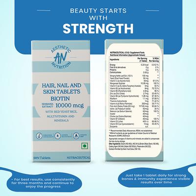 Aesthetic Nutrition Hair, Skin and Nail Tablets - The Ultimate Beauty Booster 60 Tablets 1's - Multi-Vitamins