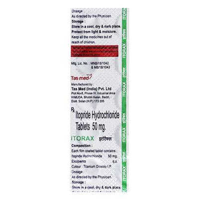 ITORAX 50mg Tablet 10's - Ulcer/Reflux/Flatulence-Aaa