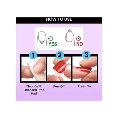 Faces Canada Ultime Pro Splash Instant Manicure - Mulberry , Press On Nail Extensions - 16 Pcs 1's - Nail Art