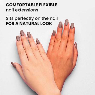 Faces Canada Ultime Pro Splash Instant Manicure - Woody , Press On Nail Extensions - 16 Pcs 1's - Nail Art