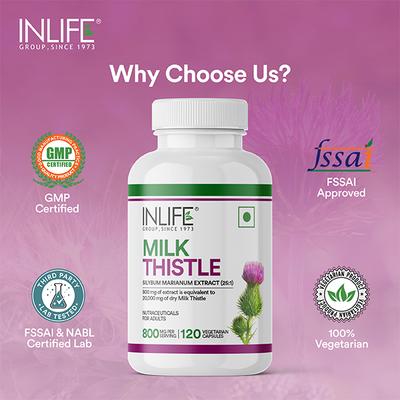 INLIFE Milk Thistle 800 mg Vegetarian Capsule 120's - Vital Health