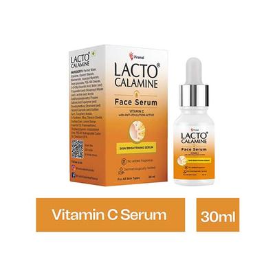Lacto Calamine Vitamin C Serum with Pollushield, Vitamin E, B3 and B5, Skin Brightening Serum 30 ml - Face Serum