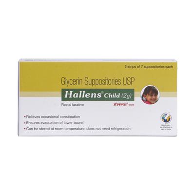 HALLENS CHILD (2G) Suppositories 7's - Constipation-Lax