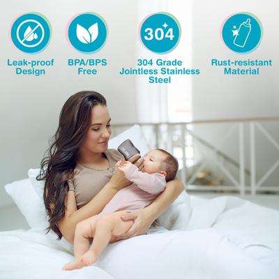 Vega Baby & Mom Steel Feeding Bottle Regular Neck 240ml - Feeding & Nursing