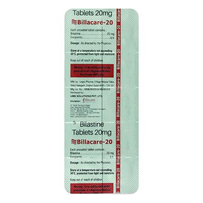 BILLACARE 20 Tablet 10's - Allergies-Ant