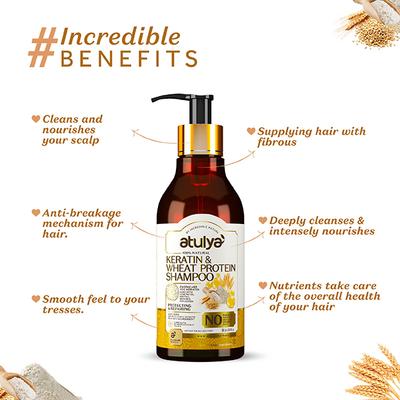 Atulya Keratin & Wheat Protein Shampoo 300 ml - Shampoos