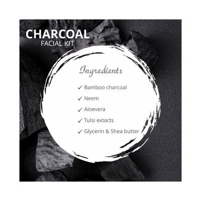 Glamveda Charcoal Detox and Anti Pollution Facial Kit 110 gm - Facial Kits