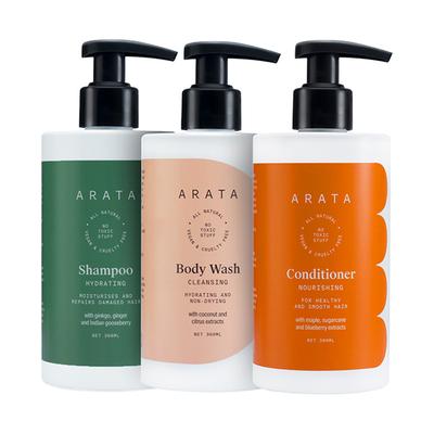 Arata Natural Deep Hydration Combo with Hydrating Shampoo,Body Wash & Conditioner 900 ml - Lotions & Creams
