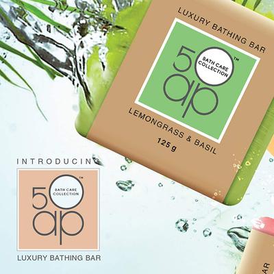50 ap Luxury Bathing Bar - Lemongrass & Basil 125 gm - Soaps