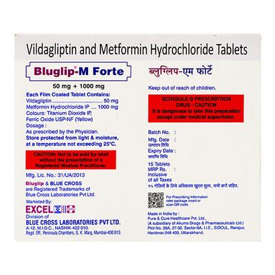 BLUGLIP M FORTE Tablet 15's - Diabetes-Ant