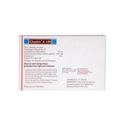 Clopilet A 150mg Capsule 10'S - Blood Clot-Ant