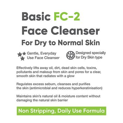 Cos-IQ FC 2 Face Cleanser for Dry Skin Hydrating Face Wash with Salicylic Acid 2 percent ww Non Comedogenic Non Irritating Formula for unisex 100 ml - Face Wash & Cleansers