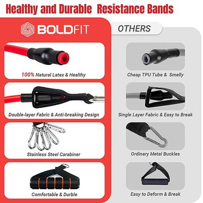 Boldfit Resistance Tube Kit (Pack of 11) - Workout Essentials