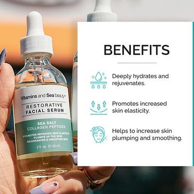 Vitamins And Sea Beauty Sea Salt And Collagen Peptides Serum, Smoothing Face Serum 60 ml - Face Serum