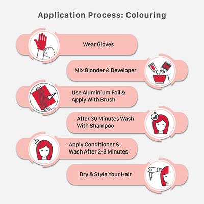Streax Ultralights Hair Colour Highlight Kit, Red Hair Colour, Scarlet Red, 1's - Crème